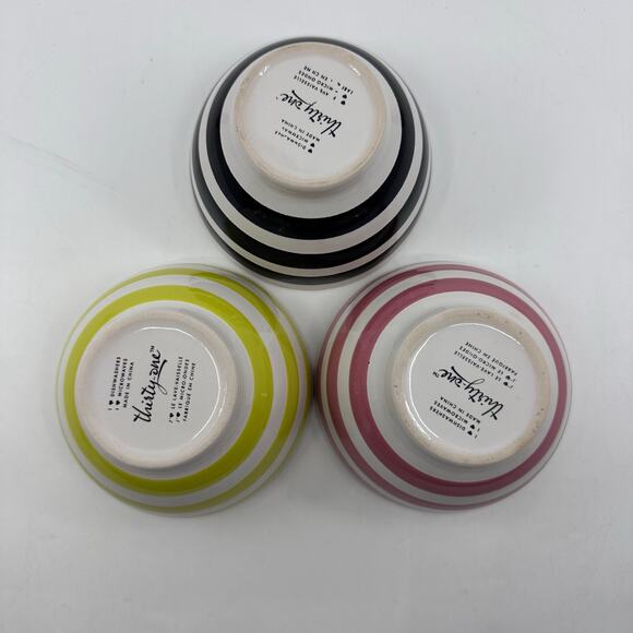 Thirty-One Mini Bowls 3 Pcs Get The Scoop Ice Cream Bowl Set Yellow Black Pink - Picture 5 of 5